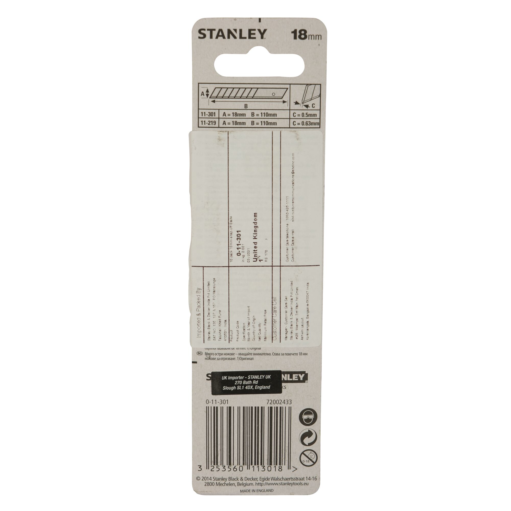 STANLEY® 18mm Snap-Off Blade (10 Pk)