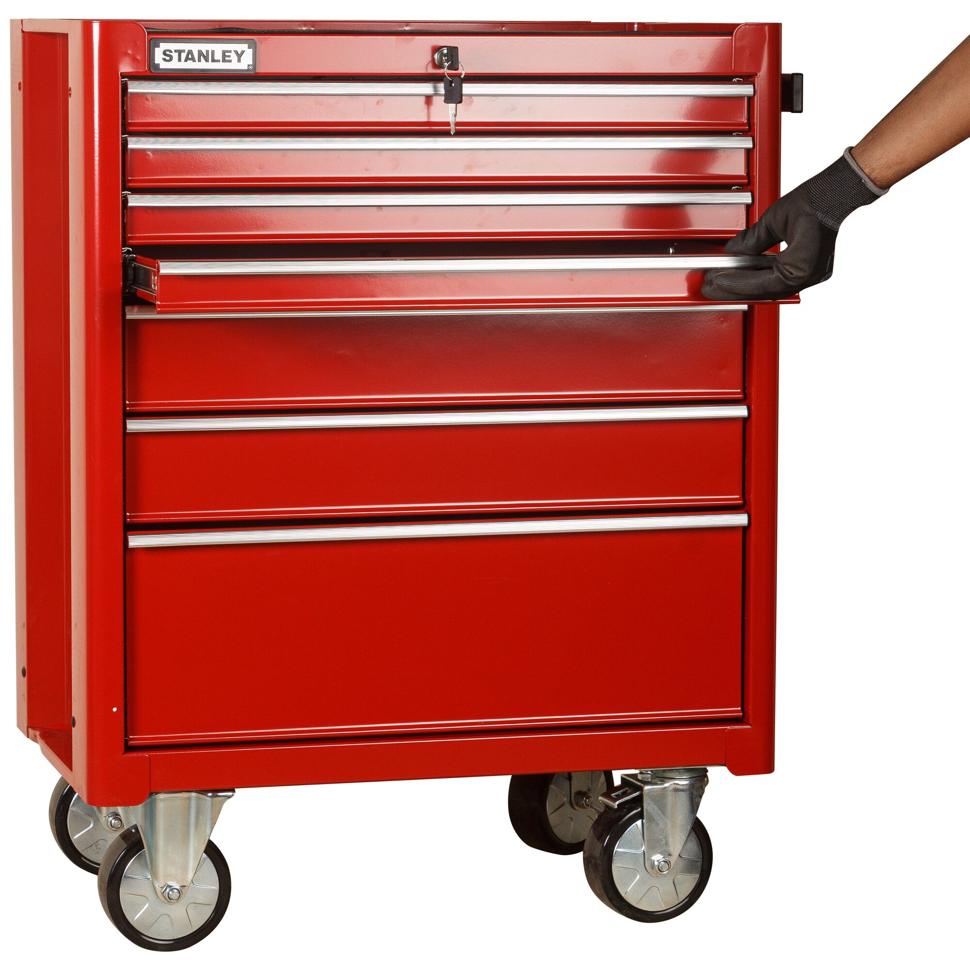7-Drawer Rolling Cabinet, Red