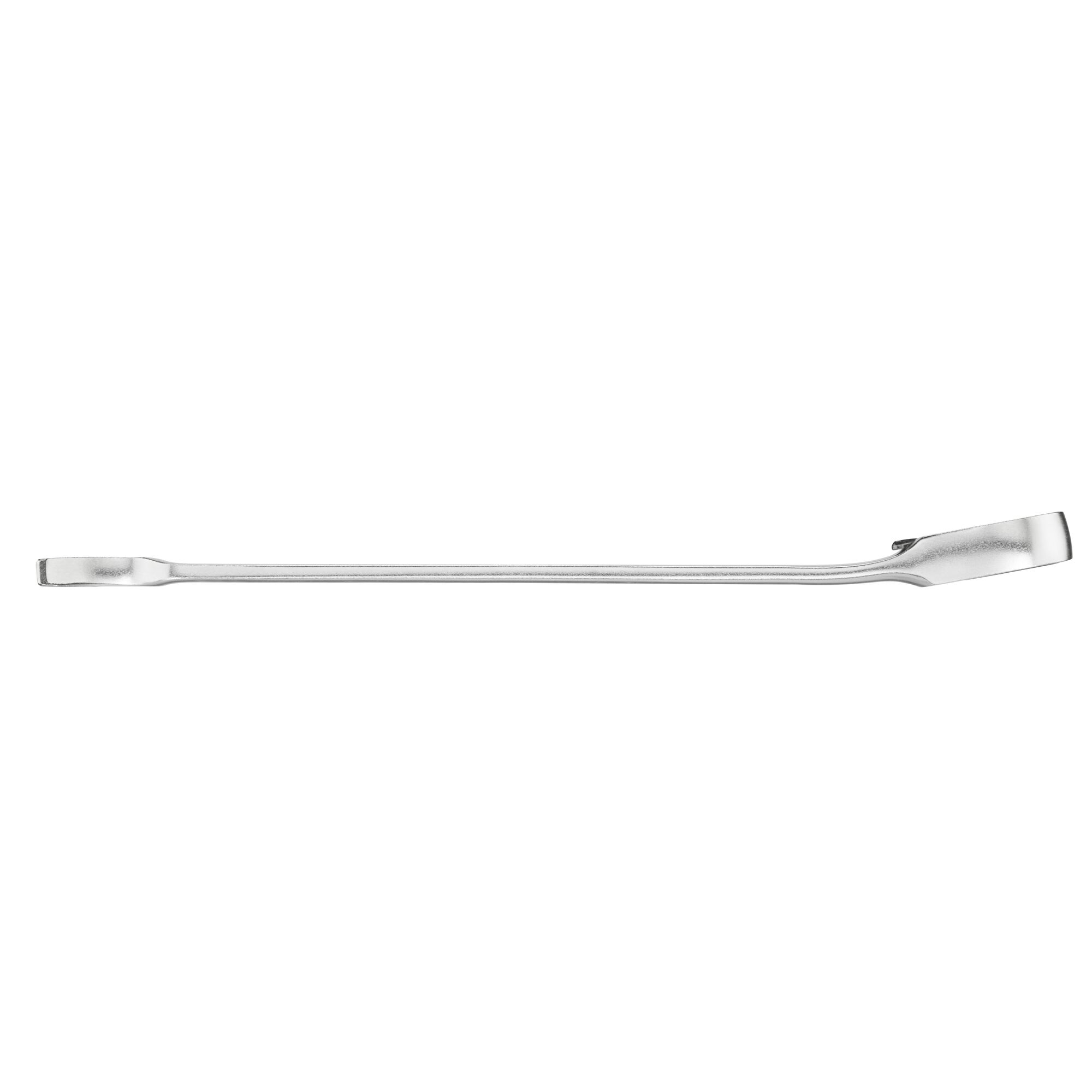 STANLEY FMMT13081-0 chrome finish pry bar, photographed from the side on a white background.