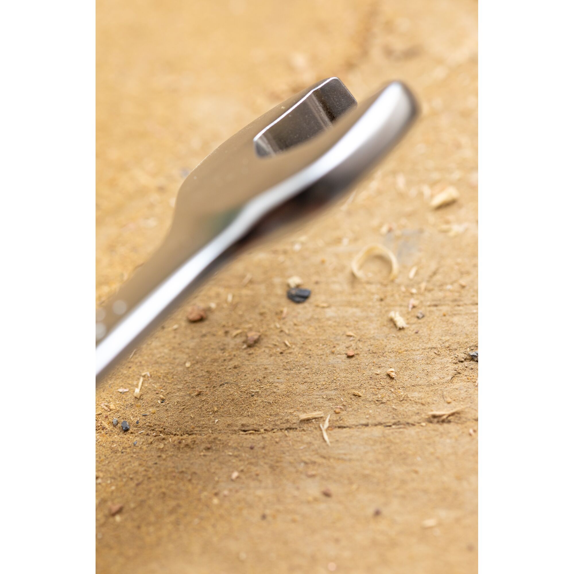 Close-up photography of STANLEY FMMT13083-0 wrench on a wood surface.