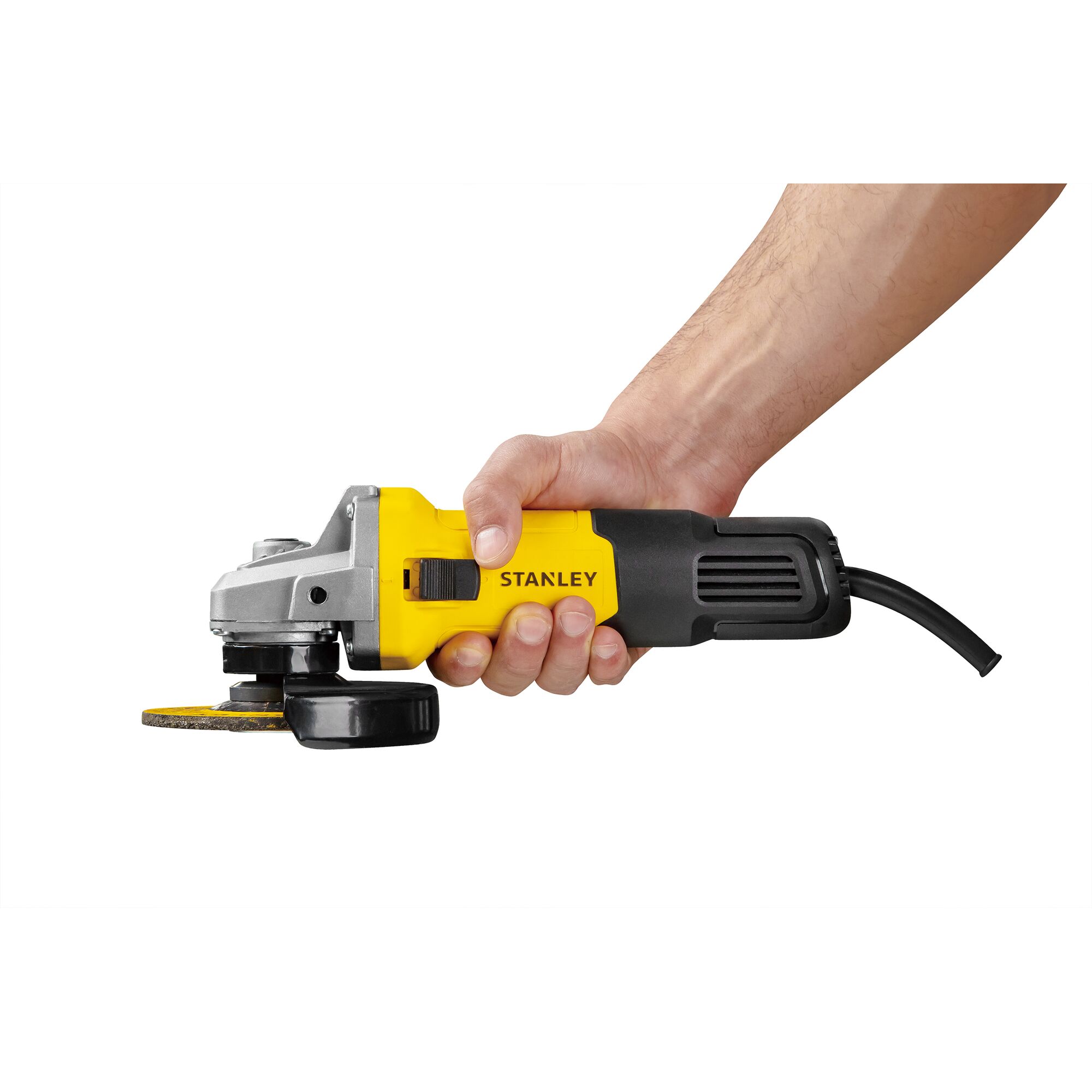 STANLEY grinder held in hand, SG7100 and SG7100-KR SKUs, for photography use, Asia region.