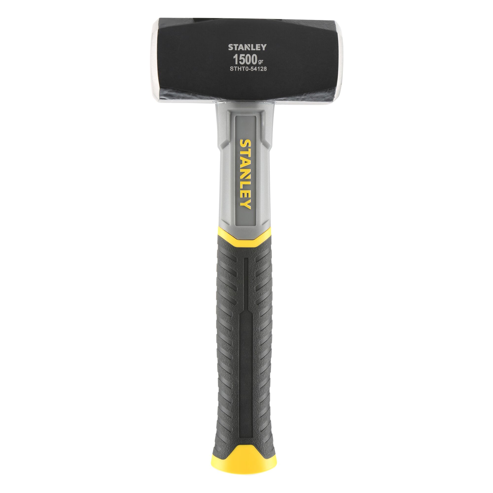 STANLEY STHT0-54128 sledge hammer, black and gray handle, front view on white background.
