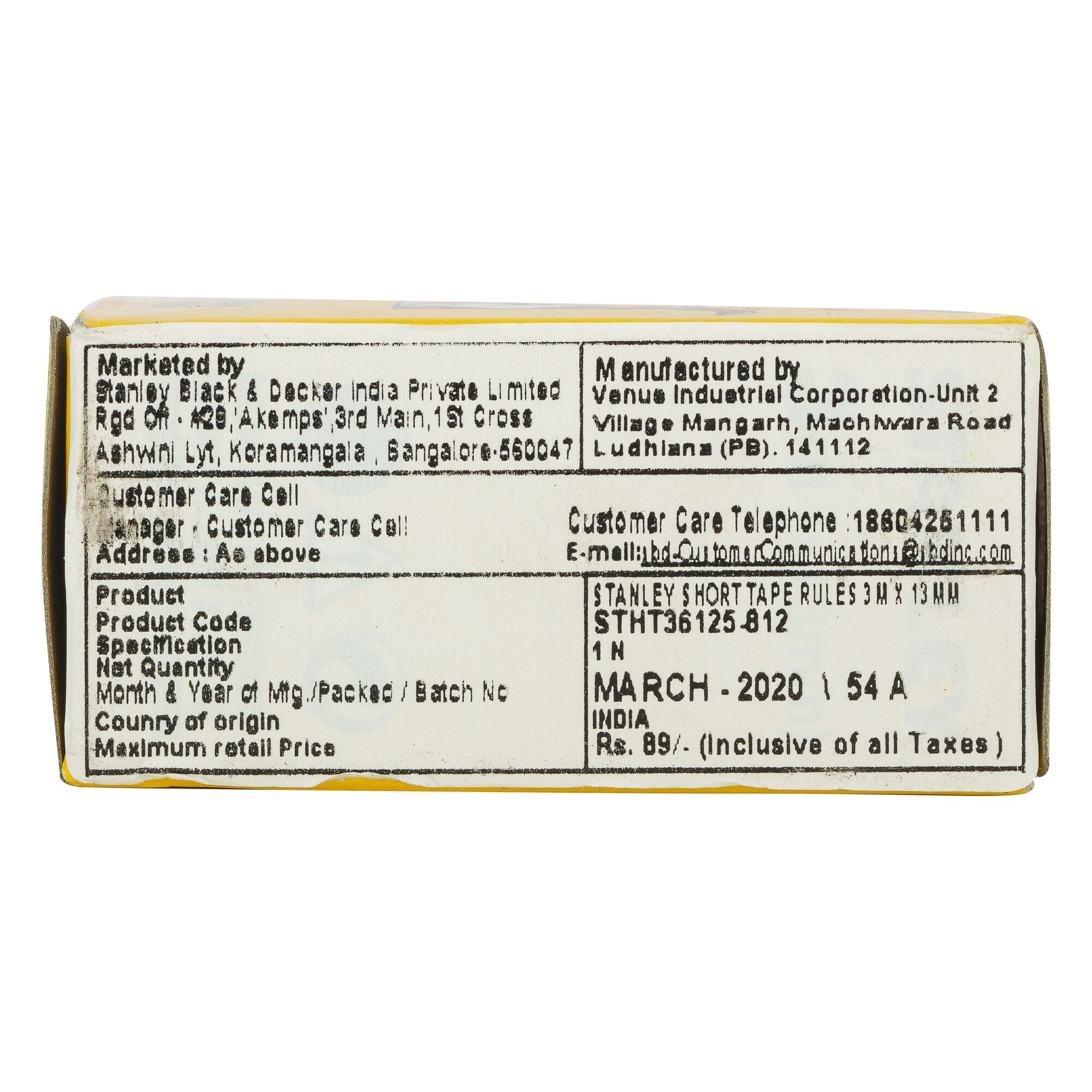 Short Tape, 3m/10 ft. X 13mm