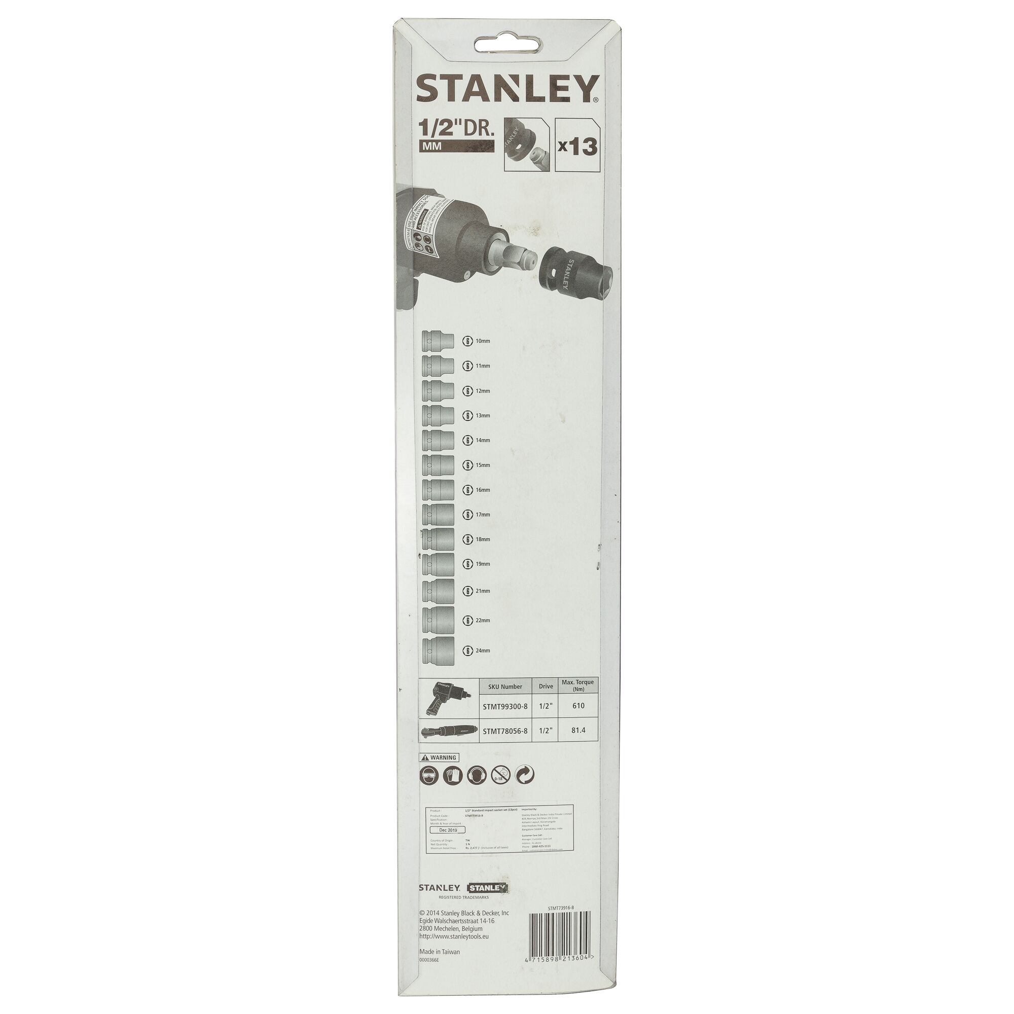 STANLEY® 1/2 in. Impact Standard Socket Set (13 pc.)