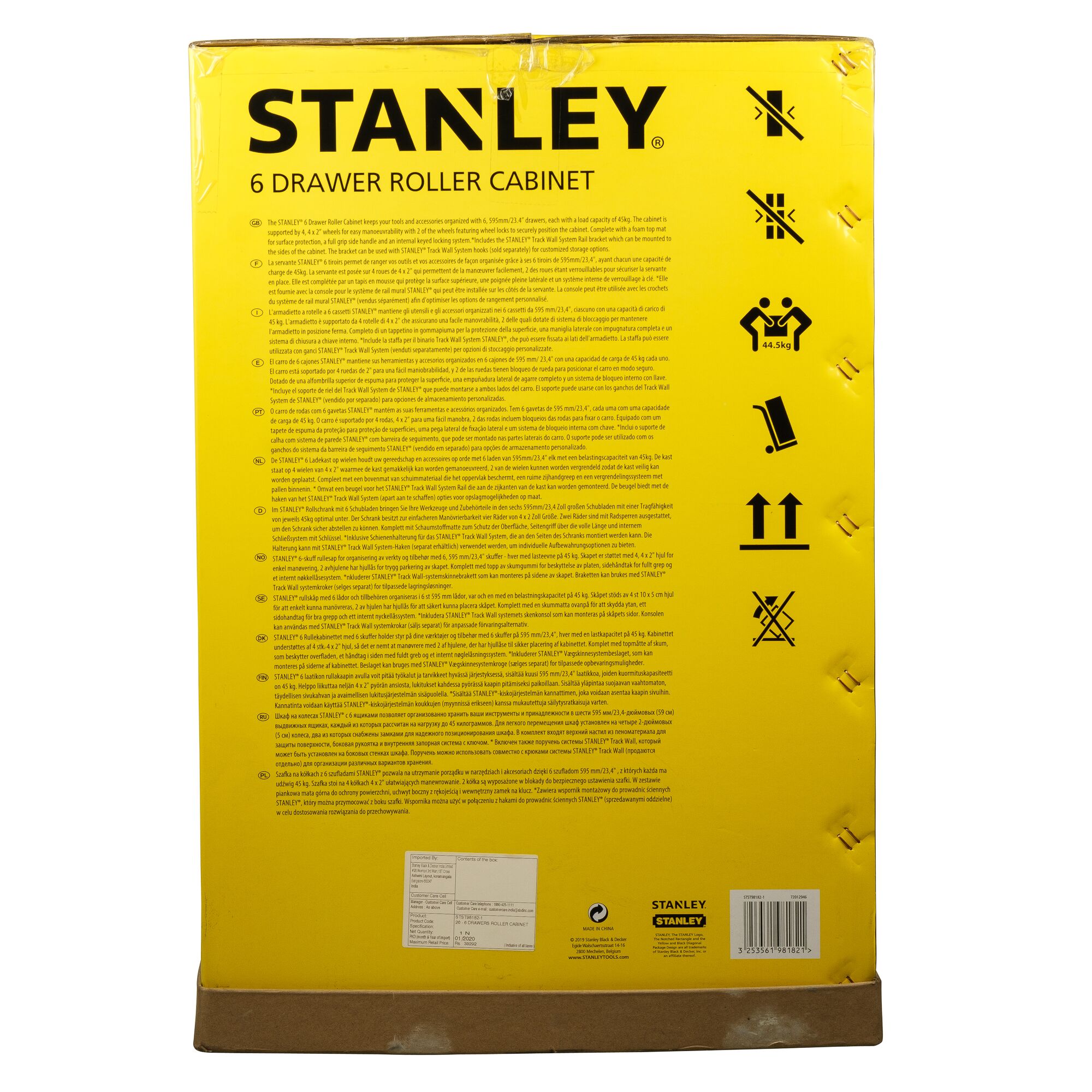 STANLEY® 26 in. 6-Drawer Roller Cabinet | STANLEY